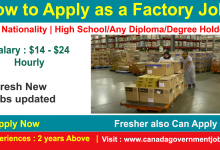 Factory Job in Canada for a Foreigner with a Sponsorship with a Best Salary