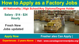 Factory Job in Canada for a Foreigner with a Sponsorship with a Best Salary